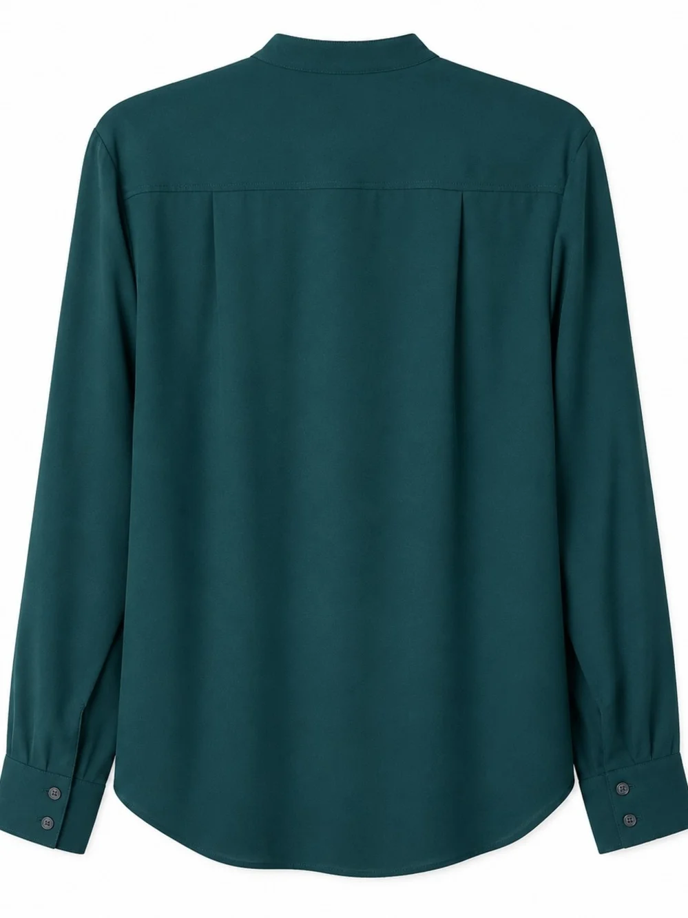 J.Crew Pintuck Blouse XL Dark Teal Hidden Button Long Sleeve Career Top
